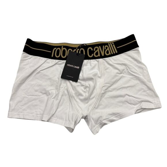 13-66 ROBERTO CAVALLI Men's NWT Cotton Boxer Brief Underwear White L - Picture 2 of 7